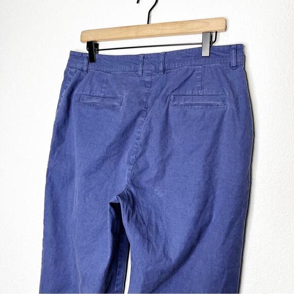 Peruvian Connection Kelvy Cropped Linen Blend Straight Trousers Pant Garnet Dyed - Picture 9 of 13